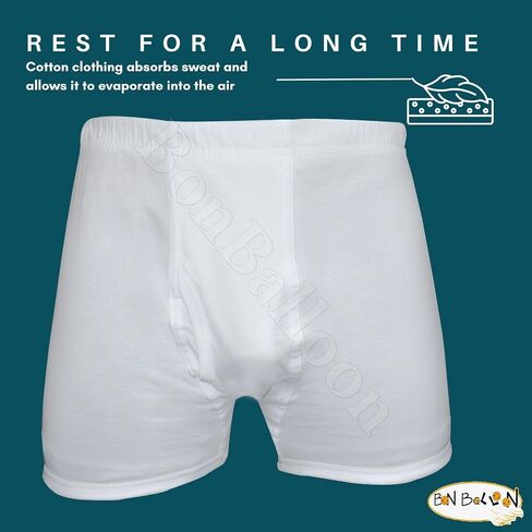 Cottonil Egyptian Cotton Underwear White Men Half Short Boxer Mens Pants Briefs Men's Brief Mens Shorts Premium Soft Arab Arabian Egypt Arabic Clothing Sleepwear Clothes (Large) in Saudi Arabia