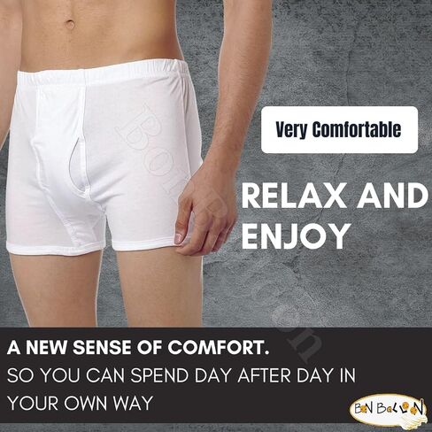 Cottonil Egyptian Cotton Underwear White Men Half Short Boxer Mens Pants Briefs Men's Brief Mens Shorts Premium Soft Arab Arabian Egypt Arabic Clothing Sleepwear Clothes (Large) in Saudi Arabia