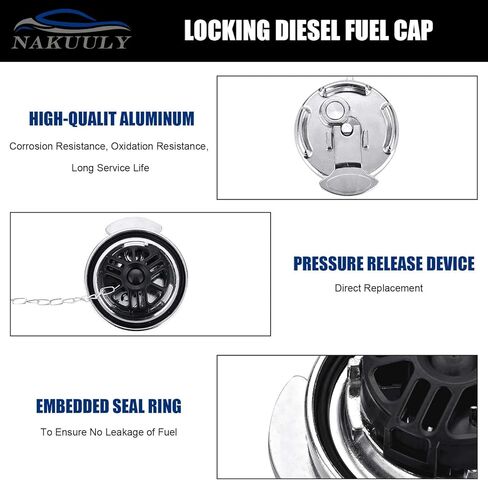 غطاء خزان الوقود Nakuuly غير قابل للقفل 4 بوصات 2 قطعة متوافق مع Peterbilt 386 387 579 587 1972-2017 شاحنات نصف ديزل من الألومنيوم على شكل رافعة غطاء خزان الوقود للشاحنة استبدال 11-04859-100 572.1015 in Kuwait