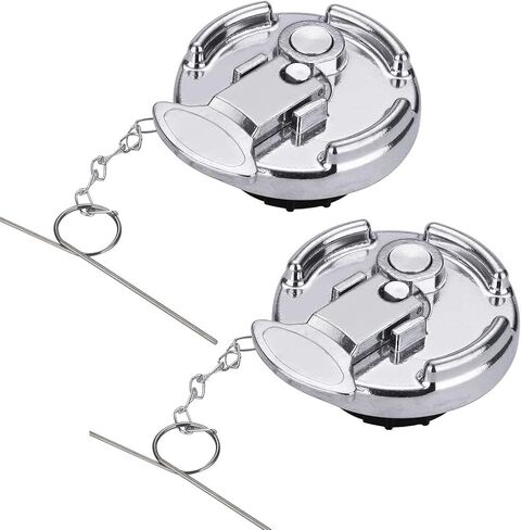 غطاء خزان الوقود Nakuuly غير قابل للقفل 4 بوصات 2 قطعة متوافق مع Peterbilt 386 387 579 587 1972-2017 شاحنات نصف ديزل من الألومنيوم على شكل رافعة غطاء خزان الوقود للشاحنة استبدال 11-04859-100 572.1015 in Kuwait