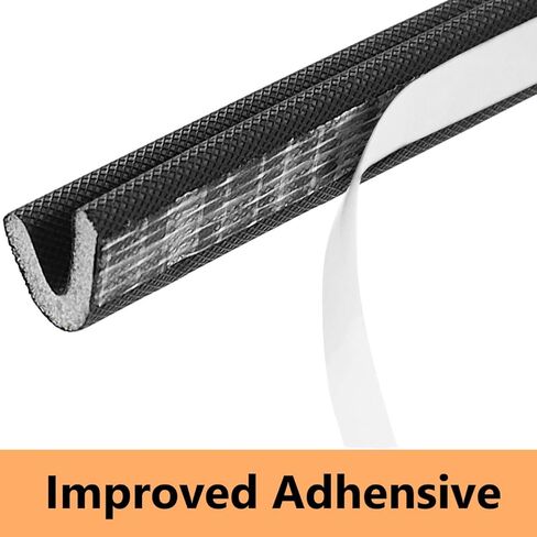 V Shape Weather Stripping 1/2x3/8 inch, Insulation Strip Block Draught Reduce Slam Noise, Adhesive Seal Strip for Door Window Frame, 19 Feet, Black, V-WS in Kuwait