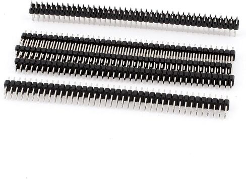 uxcell 5 Pcs 2x40 80 Pin 2.54 mm Double Row Straight Male PBC Pin Header Strip in Saudi Arabia
