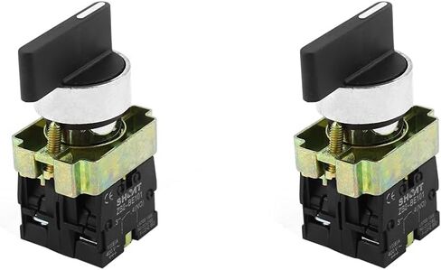 uxcell a14090200ux0565 ZB2-BE101 SPDT 2NO 4 Terminal 3-Position Rotary Selector Switch AC600V 10A in Saudi Arabia