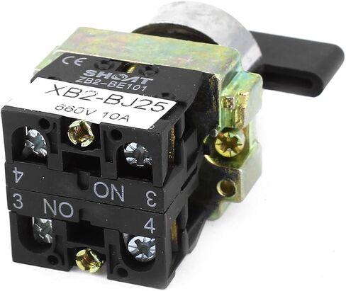uxcell a14090200ux0565 ZB2-BE101 SPDT 2NO 4 Terminal 3-Position Rotary Selector Switch AC600V 10A in Saudi Arabia