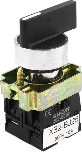 uxcell a14090200ux0565 ZB2-BE101 SPDT 2NO 4 Terminal 3-Position Rotary Selector Switch AC600V 10A in Saudi Arabia