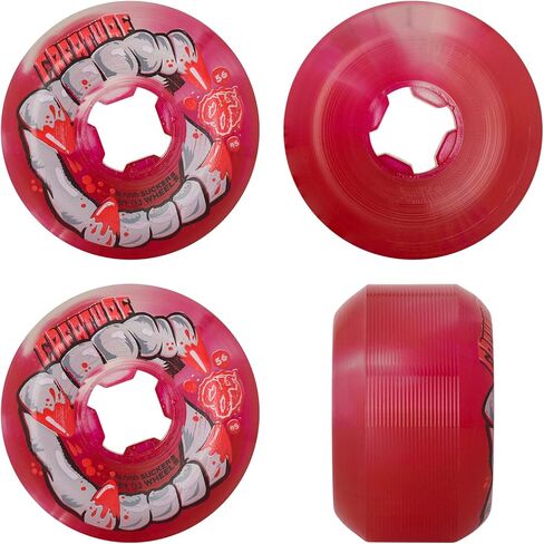 OJ Wheels Skateboard Wheels 56mm DNA Curbsucker Bloodsuckers 95A Red Clear Swirl in Kuwait