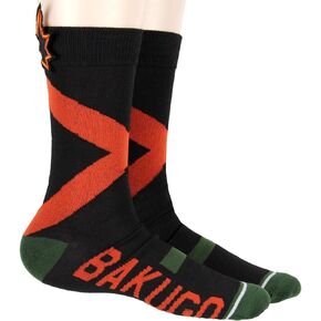 Bioworld My Hero Academia Bakugo 3D Hair Anime Costume Crew Socks Manga Adult