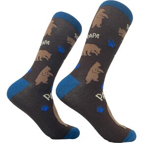 Crazy Dog T-Shirts Mens Papa Bear Funny Novelty Socks Gift for Dad Sarcastic Graphic Cool Saying