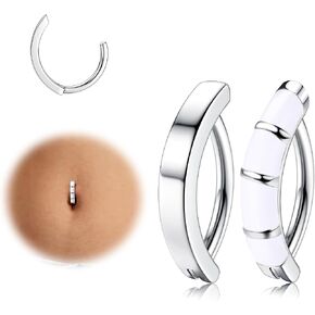 FIASASO 2 قطعة 14 جرام حلقة زر البطن للنساء المراهقات لطيف من الفولاذ الجراحي صغير أوبال تشيكوسلوفاكيا هوب حلقة البطن بسيطة زر البطن ثقب عكس حلقات السرة مجوهرات الجسم الحدائد ثقب البطن in Kuwait