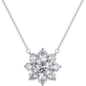 قلادة مويسانيتي مطلقة 1-3 قيراط للنساء، قلادة على شكل قلب مويسانيتي أصلية لعباد الشمس للفتيات مع شهادة الأصالة in Kuwait