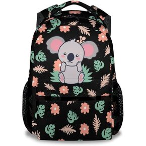 Koala Backpack Gifts, 16 Inch Cute Koala Bookbag Durable, Lightweight, Large Capacity, Funny Animal Backpack for School Girls Kids Women