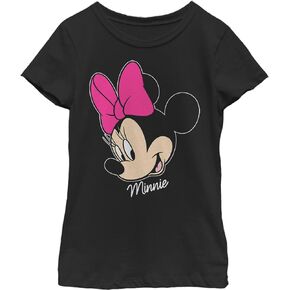 Disney Characters Minnie Big Face Girl's Solid Crew Tee