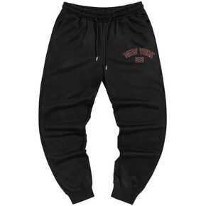 WDIRARA Men's Letter Graphic Printed Drawstring Waisted Casual Street Sweatpants