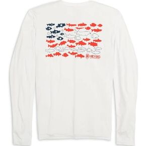 Outdoors Hunting and Fishing Reef Performance Adult LS T-Shirt 30+ UPF Performance Fabric