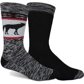 Columbia Men's Midweight Thermal Howler Socks 2 Pair, Black, Men's Shoe 6-12