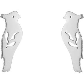 Cute Parrot Bird Stud Earrings for Women Girls Stainless Steel Hypoallergenic Minimalist Small Animal Cartilage Earring Fashion Hollow Out Holiday Birthday Christmas Party Jewelry Gifts