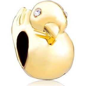 CharmSStory Yellow Duck Animal Charms Bead for Bracelets