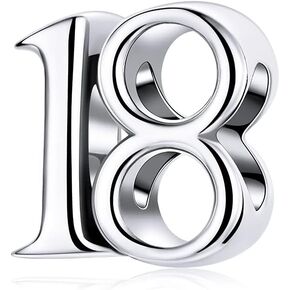 16,20,30 Number Charms 925 Sterling Silver Charm Beads Fit Pandora Charm Bracelets,for Birthday/Anniversary (18)