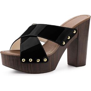 Perphy Platform Crisscross Strap Chunky Heels Sandals for Women