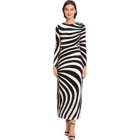 Donna Morgan Women's Striped Long Sleeve Easy Body Maxi Dress in Saudi Arabia