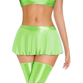 FEOYA Women's Oil Shiny Mini Skirts Sexy Slim Fit Bodycon Pleated Skirt Club Party Pencil Mini Skirt Lingerie