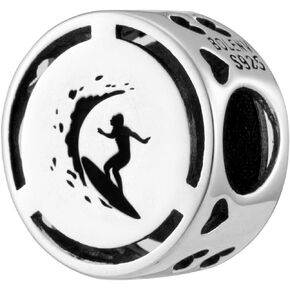Sports Symbols 925 Sterling Silver Charm Bead For Pandora & Similar Charm Bracelets or Necklaces