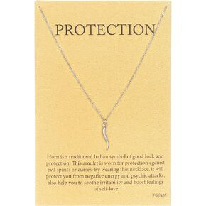 Cute Italian Horn Pendant Necklace for Women Protection Amulet Jewelry 18K Gold plated