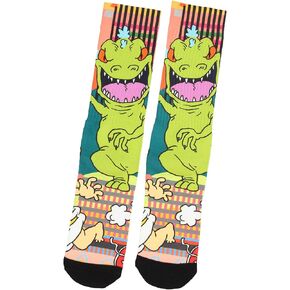 Nickelodeon Rugrats Reptar Dinosaur Character Sublimated Crew Socks 1 Pair