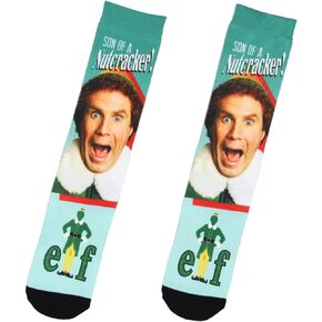 Bioworld Elf The Movie Buddy Son Of A Nutcracker Sublimation Mid-Calf Crew Socks