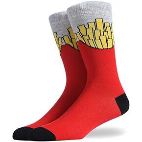 Pingyongchang Hamburger Hot Dog Milkshake Chip Socks for Men Funny Novelty Socks Birthday Party Gift Cute Food Sock