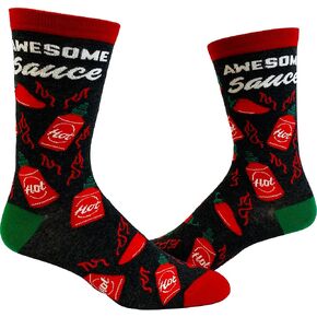 Crazy Dog T-Shirts Youth Awesome Sauce Socks Funny Spicy Hot Sauce Lover Graphic Novelty Footwear