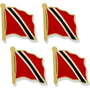 Trinidad Flag Pin - Trinidad Flags Pins Lapel Trinidad Flag Enamel Lapel Pin Men Women Suit & Waving Patriotic Metal Badge Souvenir Hat Backpacks Decoration(4 Pack)