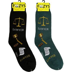 Men’s Lawyer Working Man Novelty Crew Socks | 2 Pair