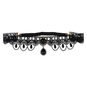 Kichvoe Gothic Crown Hair Band Lace Forehead Headbands Elastic Halloween Cosplay Hair Accessories- Black