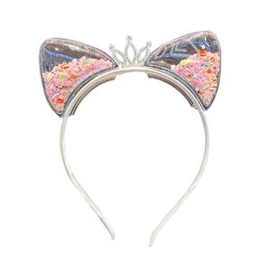 The Crafty Owl Glitter Cat Ear Hairband Hair Accessories for Party, Festivals, Events (Dark Pink)