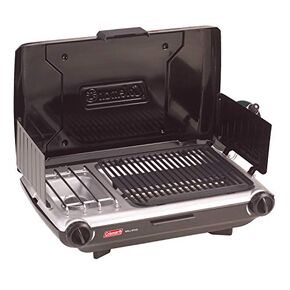 Coleman Tabletop 2-in-1 Camping Grill/Stove, 2-Burner Propane Grill & Stove for Outdoor Cooking with Adjustable Burners & Pressure Regulator, 20,000 BTUs of Power for Camping, Tailgating, Grilling