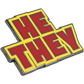 He They Colorful Pronoun Pin | Masc Nonbinary Bigender Fluid Hard Enamel Pronoun Button Badge in Bold Colors
