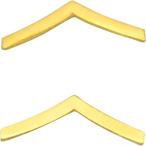 Smith & Warren Corporal Single Chevron Collar Brass Insignia Gold Finish Police Military Uniform Pin