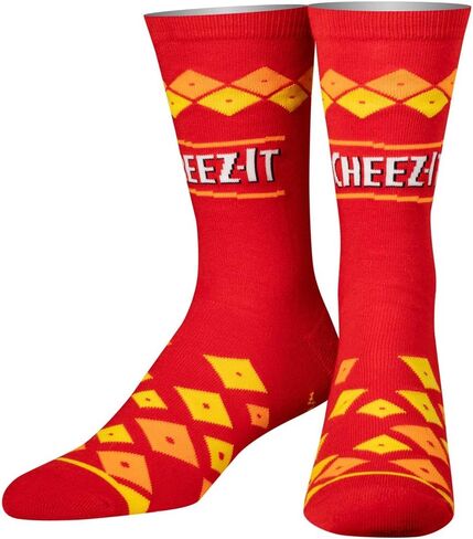 Cool Socks Novelty Crew Socks Men's Women's, Cheez-It Crackers, Graphic Print, Large in Saudi Arabia