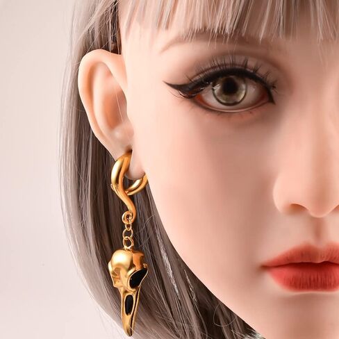 قطعتان من مقاييس الأذن، شماعات أذن على شكل جمجمة الطيور لا تسبب الحساسية، خطاف أوزان 316 من الفولاذ المقاوم للصدأ، سدادات أنفاق ممتدة، مجوهرات ثقب الجسم لهدايا الحفلات اليومية in Kuwait