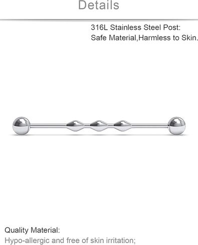 مجوهرات ثقب الحديد الصناعية من سيرينج 14 جرام من الفولاذ المقاوم للصدأ الغضروف اللولب محارة 1 1/2 بوصة (38 ملم) سلسلة قلب للنساء والرجال 8 قطع in Kuwait