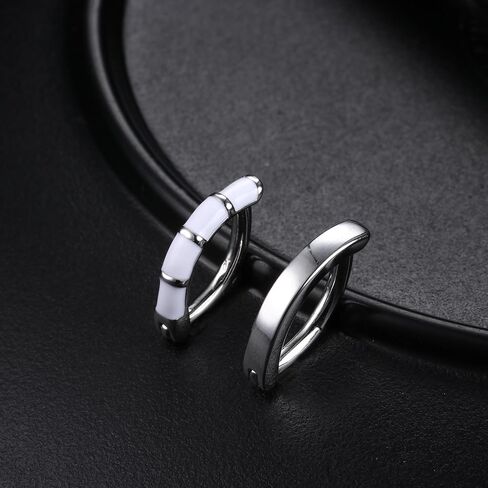 FIASASO 2 قطعة 14 جرام حلقة زر البطن للنساء المراهقات لطيف من الفولاذ الجراحي صغير أوبال تشيكوسلوفاكيا هوب حلقة البطن بسيطة زر البطن ثقب عكس حلقات السرة مجوهرات الجسم الحدائد ثقب البطن in Kuwait