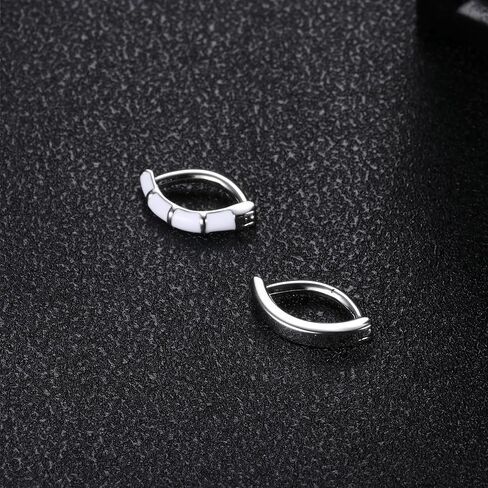 FIASASO 2 قطعة 14 جرام حلقة زر البطن للنساء المراهقات لطيف من الفولاذ الجراحي صغير أوبال تشيكوسلوفاكيا هوب حلقة البطن بسيطة زر البطن ثقب عكس حلقات السرة مجوهرات الجسم الحدائد ثقب البطن in Kuwait