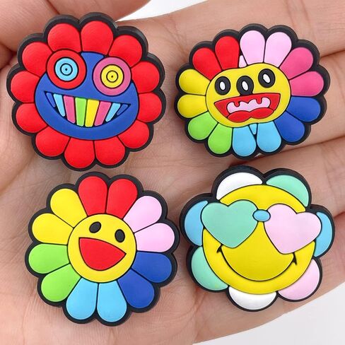 22 pack Hype Beast Shoe Charms for Bubble Slide Teen Boys Girls, Desinger Cool Murakami Shoe Charms for Croc Men Women, Sandals Wristband Bracelets. in Saudi Arabia