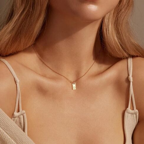 Roe Dolph Initial Necklaces Adjustable Gold Letter Choker Necklace Dainty Square Necklace Simple Initial Necklace Trendy Pendant Jewelry in Saudi Arabia