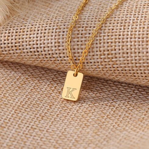 Roe Dolph Initial Necklaces Adjustable Gold Letter Choker Necklace Dainty Square Necklace Simple Initial Necklace Trendy Pendant Jewelry in Saudi Arabia