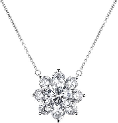 قلادة مويسانيتي مطلقة 1-3 قيراط للنساء، قلادة على شكل قلب مويسانيتي أصلية لعباد الشمس للفتيات مع شهادة الأصالة in Kuwait