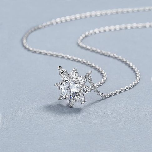 قلادة مويسانيتي مطلقة 1-3 قيراط للنساء، قلادة على شكل قلب مويسانيتي أصلية لعباد الشمس للفتيات مع شهادة الأصالة in Kuwait