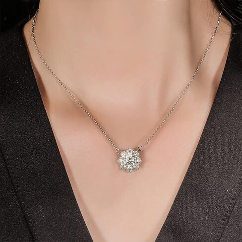 قلادة مويسانيتي مطلقة 1-3 قيراط للنساء، قلادة على شكل قلب مويسانيتي أصلية لعباد الشمس للفتيات مع شهادة الأصالة in Kuwait