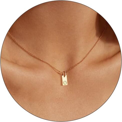 Roe Dolph Initial Necklaces Adjustable Gold Letter Choker Necklace Dainty Square Necklace Simple Initial Necklace Trendy Pendant Jewelry in Saudi Arabia